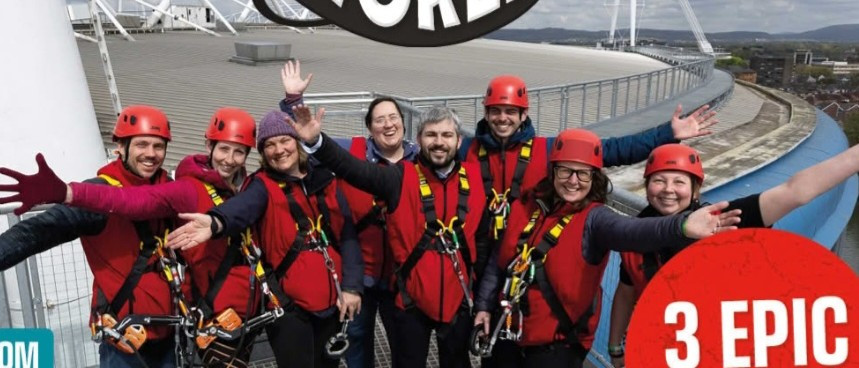 Zipline at the Principality Stadium in aid of Velindre Cancer Trust